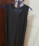 皮爾卡丹（pierre cardin）桑蠶絲連衣裙女夏季加大號200斤胖mm中長款真絲吊帶背心裙子 黑色 2XL(建議130-140斤) 曬單實拍圖