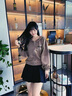 莫代爾外套女2025春秋新款外穿設(shè)計(jì)感短款開(kāi)衫連帽衛(wèi)衣韓版顯瘦減齡ins 棕色 8010 L 100-115斤 曬單實(shí)拍圖