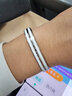丹尼爾惠靈頓（DanielWellington）dw手鐲 銀色與綢緞白撞色情侶手鐲 七夕情人節(jié)禮物送女友送男友 銀色與白撞色中號  DW00400248 曬單實拍圖