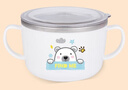 BEEDINGKA韓國韓式316不銹鋼小學(xué)生湯碗兒童吃飯碗帶蓋密封雙層雙把手碗 【316L】白捉迷藏熊-600ml 曬單實(shí)拍圖