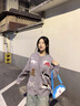POUM針織開衫毛衣男女款秋冬季新款美式復(fù)古卡通慵懶風(fēng)Q情侶上衣外套 THFS-K130灰色 XL 曬單實(shí)拍圖