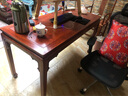 檀老板紅木家具非洲花梨（學(xué)名：刺猬紫檀）新中式書(shū)桌書(shū)畫(huà)桌全實(shí)木書(shū)法桌寫(xiě)字桌辦公桌學(xué)習桌 單書(shū)桌138*65*78cm 曬單實(shí)拍圖
