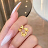 中國黃金（CHINA GOLD）黃金蝴蝶耳釘女士時(shí)尚高級感純足金耳飾七夕生日禮物送女友老婆 京速達(dá)*蝴蝶耳釘【一對】約1.7g 曬單實(shí)拍圖