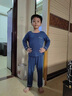 G.DUCKKIDS兒童睡衣男孩純棉家居服春秋季長褲長袖中大童空調(diào)服套裝夏初中生 淺藍色 140cm適合130-140cm年齡8-9歲 曬單實拍圖