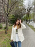 GARNUO白色小西裝外套女2025春秋新款炸街韓系高級感小個(gè)子短款休閑西服 奶白色 S【80-100斤】 曬單實(shí)拍圖