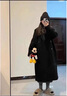 MSJ中長(cháng)款羊毛大衣女羽絨內膽冬季小個(gè)子高級感羊絨毛呢子大衣外套 黑色 【90白鴨絨內膽】 S 適合105-115斤 曬單實(shí)拍圖