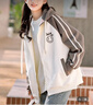 羅蒙（ROMON）街頭風(fēng)棒球服短外套女春秋季2025新款少女青少年休閑連帽衛(wèi)衣 咖色 2XL 曬單實(shí)拍圖