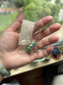OSZ綠色耳環(huán)翡翠干青玉石耳墜感耳飾女生新中式耳鉤小眾獨(dú)特翠縈 12mm翠縈耳鉤 曬單實(shí)拍圖