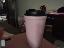 artiart 咖啡杯便携随手杯不倒塑料水杯防漏随身杯防烫杯子男女款咖啡杯 淡粉色 实拍图