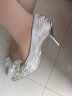 ZHR高跟鞋女优雅法式细跟女鞋水晶婚鞋女气质单凉鞋女 Y716 银色 38  实拍图