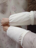 邦帛世袖套防臟手袖學生護袖女辦公室好看袖頭工作袖子冬季女羽絨服短款 毛絨珍珠袖套【白色】 曬單實拍圖
