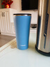 象?。╖O JIRUSHI）保溫杯咖啡杯FSE45附茶濾網(wǎng)茶水分離辦公桌面廣口商務(wù)學(xué)生水杯子 天藍色AJ 450ml 曬單實(shí)拍圖