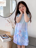 莫代爾女童睡衣純棉夏季短袖短褲艾莎冰雪公主兒童家居服套裝柔睡裙女孩 冰雪奇緣睡裙 130cm適合120-130cm年齡7-8歲 曬單實(shí)拍圖