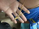 QUAMER老鳳凰金店款18K金國潮幸運簽項鏈女平安上上簽大吉大利鎖骨鏈 新款上上簽項鏈 曬單實(shí)拍圖