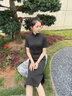 逸紅顔（E.Beauty）雛菊2025秋季新品中式舒適厚針織文藝通勤旗袍女裝 108四分袖旗袍 S 曬單實(shí)拍圖