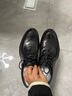 他她（TATA）商務(wù)休閑皮鞋男士棕色英倫真皮牛津鞋秋新款MFB01CM4 黑色 39 曬單實(shí)拍圖