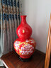 景鑫景德鎮陶瓷大號葫蘆擺件工藝品客廳玄關(guān)酒柜家居裝飾品辦公室擺件 紅金沙葫蘆特大號高62cm+底座 曬單實(shí)拍圖