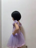 南瓜精靈兒童舞蹈服女童芭蕾舞裙夏季吊帶練功服幼兒中國舞跳舞衣演出服裝 淺紫色 120 曬單實拍圖