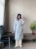 lagogo【三防】長(zhǎng)款羽絨服女拉谷谷2024年冬季新款連帽有毛領(lǐng)外套 淺藍(lán)色 S 曬單實(shí)拍圖
