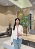 熙世界sllsky小香風(fēng)休閑短款外套女新款女裝上衣小個(gè)子百搭翻領(lǐng)夾克2025年秋裝 奶霜白 M 曬單實(shí)拍圖