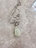 碧鳳閣 翡翠水滴吊墜 925銀鑲嵌玉墜鎖骨項鏈 曬單實(shí)拍圖