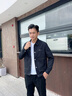 萊克斯頓七夕禮物【商場同款】男裝春季夾克休閑外套男方領(lǐng)帥氣防風(fēng)夾克 黑色 XL 曬單實拍圖