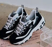斯凱奇（Skechers）女鞋秋冬珠珠熊運(yùn)動(dòng)鞋子厚底增高經(jīng)典老爹鞋149463 黑色/白色/BKW 38.5 正常碼，腳背寬高選大半碼 曬單實(shí)拍圖