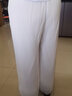 皮爾卡丹（pierre cardin）23年新款新款真絲女褲白色闊腿桑蠶絲九分休閑褲直筒雙層裙褲 白色 3XL 145-160斤 曬單實(shí)拍圖