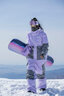 酷峰新款韓版滑雪服男女加厚保暖防水單雙板裝備分體滑雪衣褲情侶雪衣 粉紫心上衣 S 曬單實(shí)拍圖