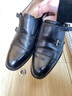 【高端手工內縫線(xiàn)真皮大底系列】SATON孟克鞋雅痞商務(wù)正裝男輕奢英倫隱形內增高真牛皮僧侶搭扣黑色皮鞋 黑色 41 曬單實(shí)拍圖