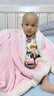 EVEBABY嬰兒毛毯冬季加厚寶寶蓋毯珊瑚絨幼兒園被新生兒童毯子秋冬季 粉色 羊羔絨珊瑚絨雙層加厚 120*100cm 曬單實(shí)拍圖