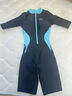 speedo短袖連體泳衣女及膝平角褲保守防曬抗氯速干水上沖浪游泳衣 黑色/水手藍 M 【34碼建議體重50-57kg】 曬單實(shí)拍圖