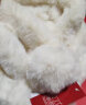 上海故事官方秋冬季围巾女士百搭加厚纯色仿獭兔毛网红围脖白色毛领子 毛球 白色 实拍图