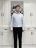 沙馳（SATCHI）男裝男士西服春新款商務通勤格紋撞色長袖襯衫 天藍 41 曬單實拍圖