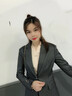 SOEM西裝套裝女高端商務(wù)職業(yè)裝氣質(zhì)女神范顯瘦正裝通勤酒店工作服秋冬 灰色外套+褲子+馬甲+黑襯衫 L 100-109斤 曬單實(shí)拍圖