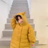 G.duck小黃鴨童裝兒童羽絨服男童中長(cháng)款加厚男孩外套冬季寶寶小惡魔衣服 黃色 80 碼7-11月(建議寶寶75-85cm) 曬單實(shí)拍圖