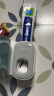 意可可牙刷置物架免打孔刷牙杯壁挂式漱口杯卫生间置物架牙杯挤牙膏神器 温馨四杯+挤牙膏器（灰色） 实拍图
