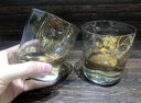 阿德利亞（ADERIA）日本進(jìn)口石塚硝子手作金箔高檔分酒器玻璃白酒杯清酒杯新婚送禮 【金羅凜金彩】2只300ml威士忌杯 曬單實(shí)拍圖