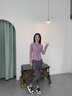 范斯蒂克（vansydical）跑步運動套裝女長袖晨跑健身服休閑氣質(zhì)速干透氣訓練瑜伽服五件套 淺紫+紫灰五件套 JDTC55156 S(建議80-95斤) 曬單實拍圖