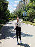 森灰大碼冰絲運動(dòng)褲女夏季薄款胖MM褲子高腰彈力顯瘦束腳速干褲防蚊褲 黑色（九分款） M 推薦95至110斤 曬單實(shí)拍圖