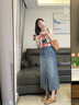 皓娥高腰開(kāi)叉牛仔半身裙女夏季新款a字小個(gè)子包臀中長(cháng)裙中長(cháng)款 牛仔半身裙【M】 曬單實(shí)拍圖