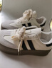 九寸陽(yáng)光德訓鞋女2026春秋新款厚底百搭增高小白鞋女潮流復古休閑運動(dòng)板鞋 米白色 （腳瘦拍小一碼） 39 曬單實(shí)拍圖