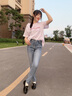 米豆小主高腰牛仔褲女加絨秋冬彈力長(zhǎng)褲修身顯瘦顯高韓版鉛筆褲小腳褲緊身 2222-淺藍(lán)色 28 建議 100-110斤 曬單實(shí)拍圖
