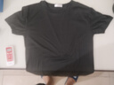 純色長(cháng)袖t恤男女百搭簡(jiǎn)約休閑短袖t恤男體恤彈性打底衫上衣服 【牛奶絲修身款】黑色 2XL 曬單實(shí)拍圖