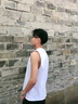 冶芷背心男士寬松夏季潮牌ins無袖坎肩白色打底衫短袖t恤 寬松運動背心無袖白色 XL（建議115-135斤） 曬單實拍圖