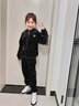 IVY HOUSE常春藤童裝女童2023年秋季新款休閑百搭絲絨連帽套裝兩件套親子裝 黑色 140cm 曬單實(shí)拍圖