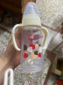 爱得利PP塑料奶瓶标准小口径婴儿防摔奶瓶宝宝带手柄吸管自动奶瓶A68 180ml【+备用奶嘴一粒 实拍图