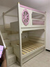 優(yōu)漫佳兒童上下鋪雙層床女孩公主床美式貴族高護欄高低床子母高低床 高護欄床+梯柜+三抽拖床+書(shū)架 1.5*1.93米 曬單實(shí)拍圖