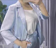 皮爾卡丹洋氣時(shí)髦緞面西裝套裝女2025年夏季新款職業(yè)女裝高端時(shí)尚氣質(zhì)兩件 白色條紋套裝(西裝外套+褲子)兩 XL 曬單實(shí)拍圖