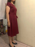 ac mmng真絲連衣裙女高端2025新款收腰顯瘦腰帶重磅桑蠶絲中長(zhǎng)裙純色氣質(zhì) 酒紅 XL （建議116-125斤左右） 曬單實(shí)拍圖